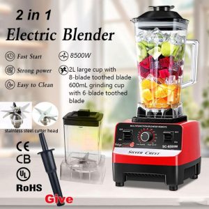 SILVER CREST 2L Industrial 8500W Food Crusher Blender With 2 Jar